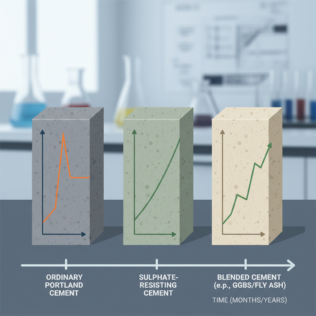 Quels sont les impacts du type de ciment sur la résistance à long terme du béton?